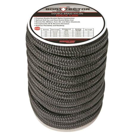 SHANDONG SANTONG ROPE 3-4X40 BLACK DB 0.75 in. x 40 ft. Boat Tector Double Braid Nylon Dock Line - Black 3006.2312